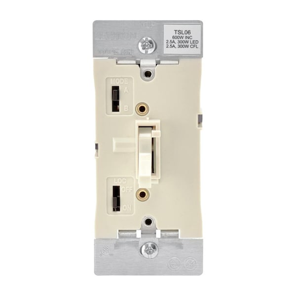 Leviton Leviton 2.5 amp 600W-120VAC Incandescent Toggle Dimmer Switch Light Almond 3775384 - main